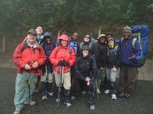 Hope-2-Others team members and guides ready to start the climb up Mt. Kilimanjaro.